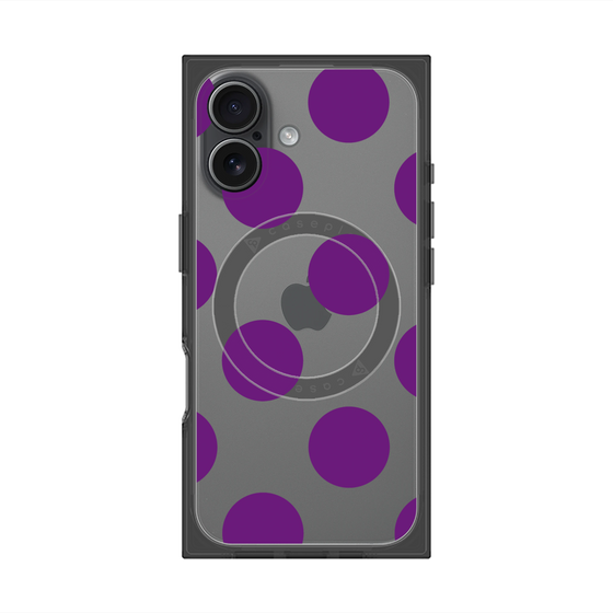 プレミアムスクエアケース with MagSafe［ シンプルドット - Purple ］