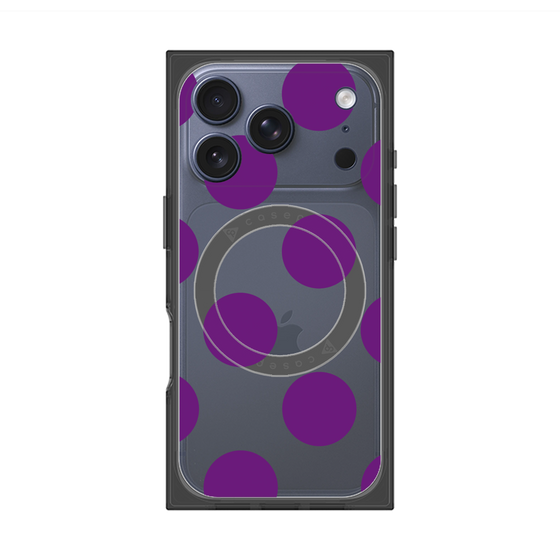 プレミアムスクエアケース with MagSafe［ シンプルドット - Purple ］