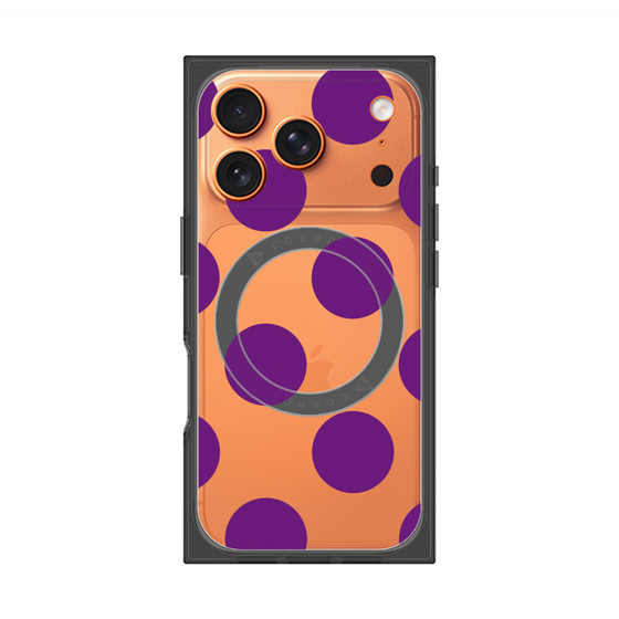 プレミアムスクエアケース with MagSafe［ シンプルドット - Purple ］