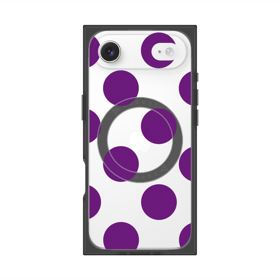 プレミアムスクエアケース with MagSafe［ シンプルドット - Purple ］
