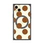 プレミアムスクエアケース with MagSafe［ シンプルドット - Brown ］