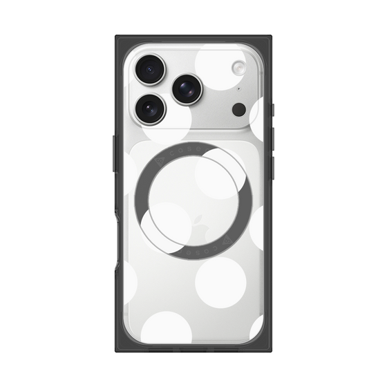 プレミアムスクエアケース with MagSafe［ シンプルドット - White ］