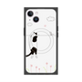 プレミアムスクエアケース with MagSafe［ 夢中に覗く三毛ねこ ］