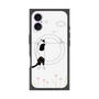プレミアムスクエアケース with MagSafe［ 夢中に覗く三毛ねこ ］