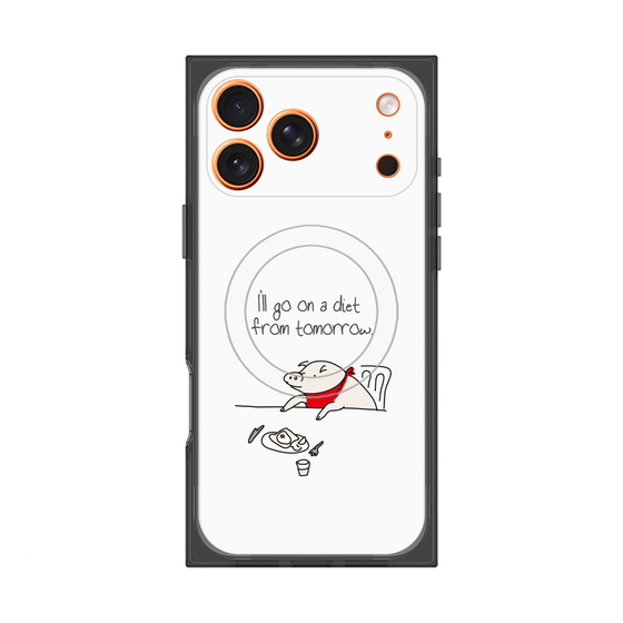 プレミアムスクエアケース with MagSafe［ ブタ子の挑戦 ］