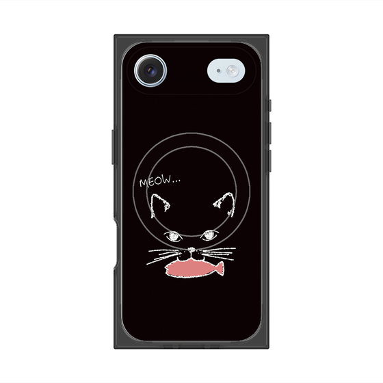 プレミアムスクエアケース with MagSafe［ 食いしん坊なねこ - Black ］