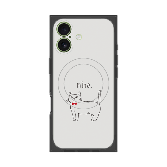 プレミアムスクエアケース with MagSafe［ 蝶ネクタイねこ - White ］