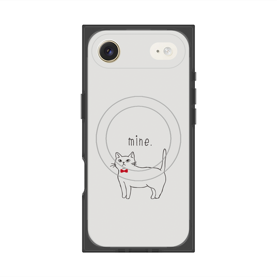 プレミアムスクエアケース with MagSafe［ 蝶ネクタイねこ - White ］
