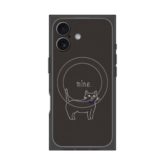 プレミアムスクエアケース with MagSafe［ 蝶ネクタイねこ - Black ］