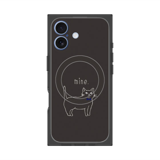プレミアムスクエアケース with MagSafe［ 蝶ネクタイねこ - Black ］