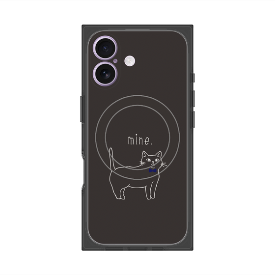 プレミアムスクエアケース with MagSafe［ 蝶ネクタイねこ - Black ］