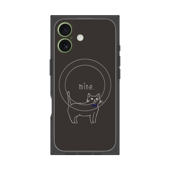 プレミアムスクエアケース with MagSafe［ 蝶ネクタイねこ - Black ］