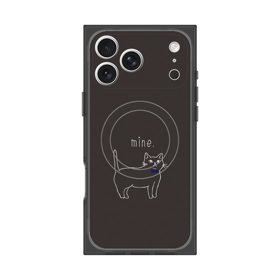 プレミアムスクエアケース with MagSafe［ 蝶ネクタイねこ - Black ］