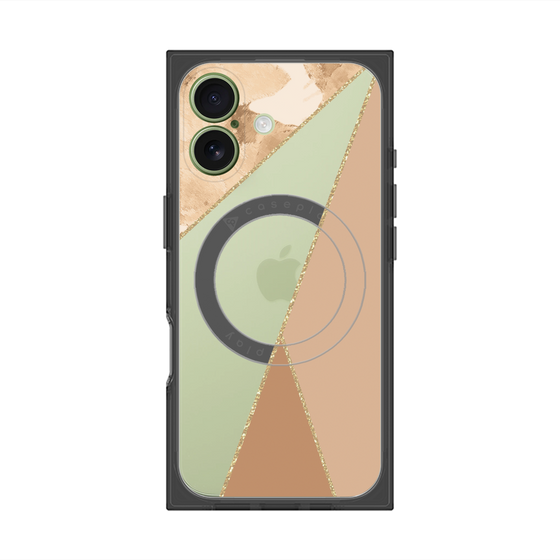 プレミアムスクエアケース with MagSafe［ マーブルトライアングルパレット - Beige ］