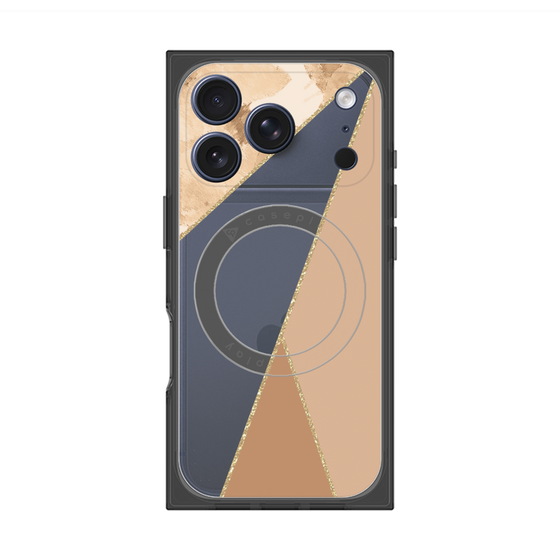 プレミアムスクエアケース with MagSafe［ マーブルトライアングルパレット - Beige ］
