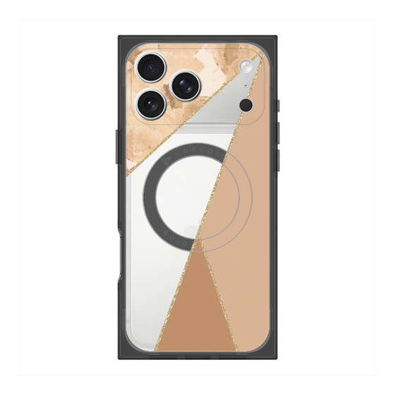 プレミアムスクエアケース with MagSafe［ マーブルトライアングルパレット - Beige ］