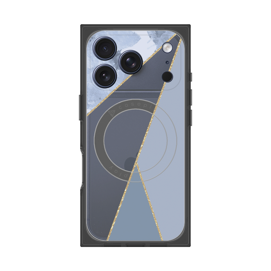 プレミアムスクエアケース with MagSafe［ マーブルトライアングルパレット - Blue ］