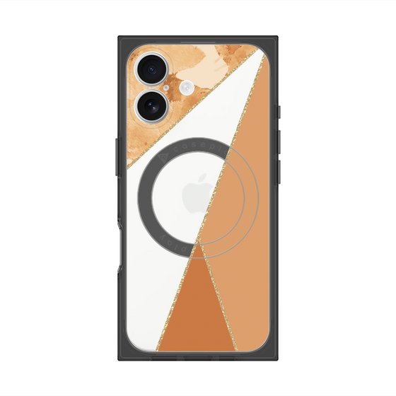 プレミアムスクエアケース with MagSafe［ マーブルトライアングルパレット - Orange ］