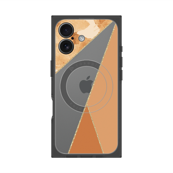 プレミアムスクエアケース with MagSafe［ マーブルトライアングルパレット - Orange ］