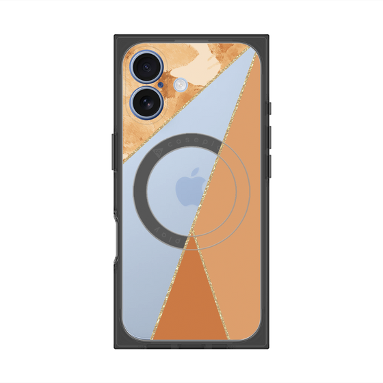 プレミアムスクエアケース with MagSafe［ マーブルトライアングルパレット - Orange ］