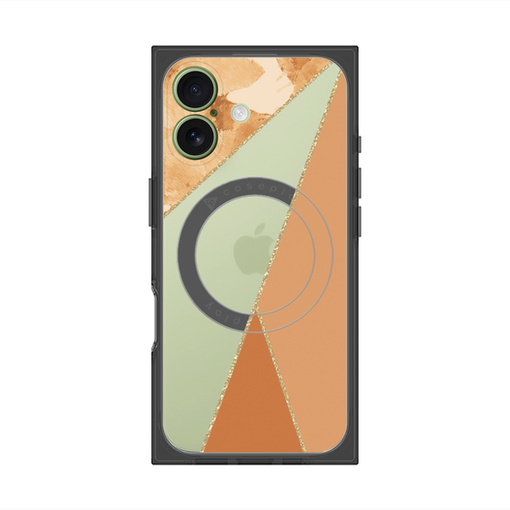 プレミアムスクエアケース with MagSafe［ マーブルトライアングルパレット - Orange ］