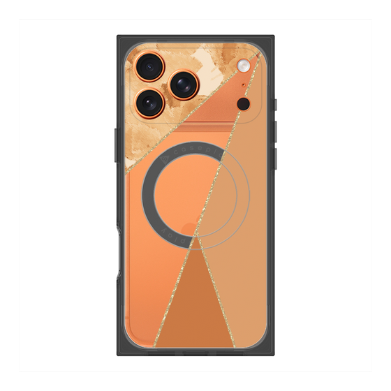 プレミアムスクエアケース with MagSafe［ マーブルトライアングルパレット - Orange ］