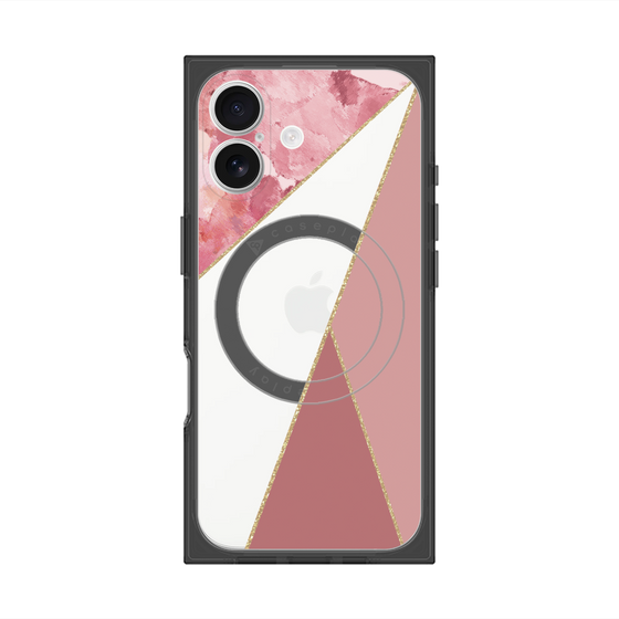プレミアムスクエアケース with MagSafe［ マーブルトライアングルパレット - Pink ］