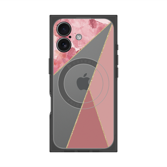 プレミアムスクエアケース with MagSafe［ マーブルトライアングルパレット - Pink ］