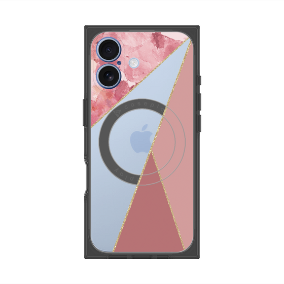 プレミアムスクエアケース with MagSafe［ マーブルトライアングルパレット - Pink ］