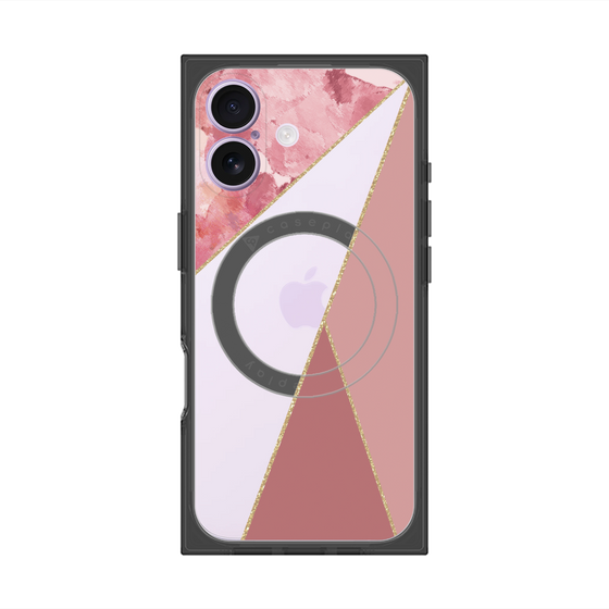 プレミアムスクエアケース with MagSafe［ マーブルトライアングルパレット - Pink ］