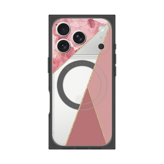 プレミアムスクエアケース with MagSafe［ マーブルトライアングルパレット - Pink ］