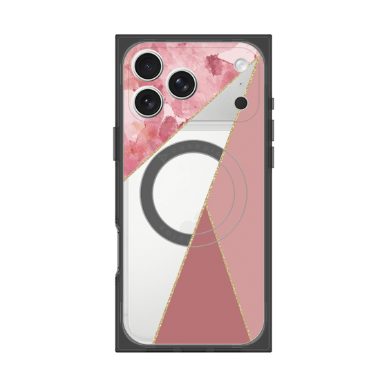 プレミアムスクエアケース with MagSafe［ マーブルトライアングルパレット - Pink ］