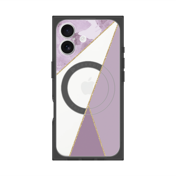 プレミアムスクエアケース with MagSafe［ マーブルトライアングルパレット - Purple ］