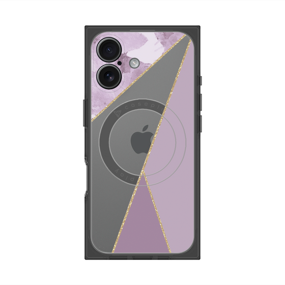 プレミアムスクエアケース with MagSafe［ マーブルトライアングルパレット - Purple ］