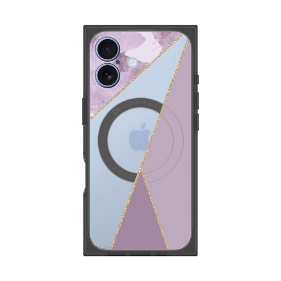 プレミアムスクエアケース with MagSafe［ マーブルトライアングルパレット - Purple ］