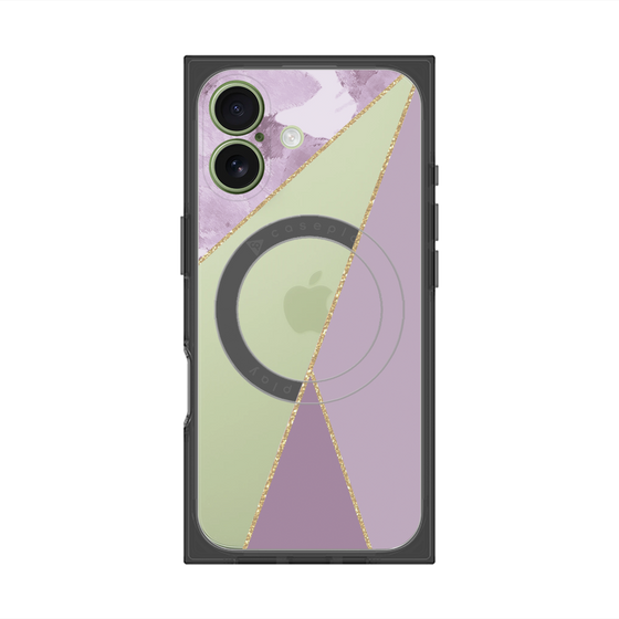 プレミアムスクエアケース with MagSafe［ マーブルトライアングルパレット - Purple ］