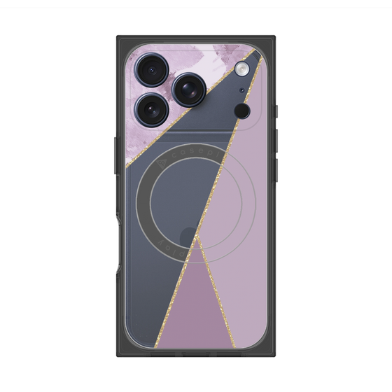 プレミアムスクエアケース with MagSafe［ マーブルトライアングルパレット - Purple ］