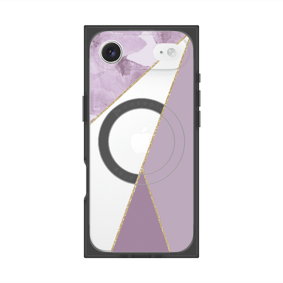 プレミアムスクエアケース with MagSafe［ マーブルトライアングルパレット - Purple ］