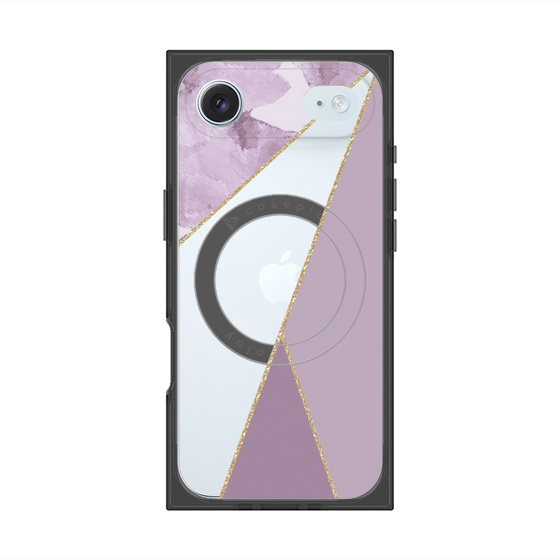 プレミアムスクエアケース with MagSafe［ マーブルトライアングルパレット - Purple ］