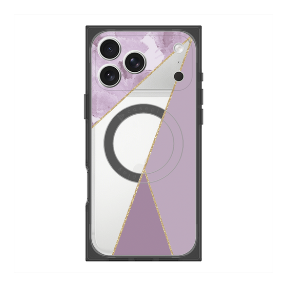 プレミアムスクエアケース with MagSafe［ マーブルトライアングルパレット - Purple ］