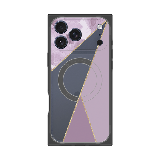 プレミアムスクエアケース with MagSafe［ マーブルトライアングルパレット - Purple ］