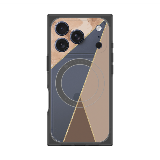 プレミアムスクエアケース with MagSafe［ マーブルトライアングルパレット - Brown ］