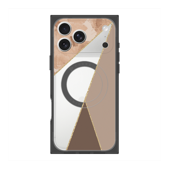 プレミアムスクエアケース with MagSafe［ マーブルトライアングルパレット - Brown ］