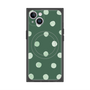 プレミアムスクエアケース with MagSafe［ 水彩ドット・レトロカラー - Green ］