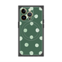 プレミアムスクエアケース with MagSafe［ 水彩ドット・レトロカラー - Green ］