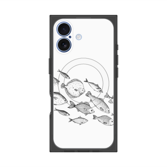 プレミアムスクエアケース with MagSafe［ Coexist No.2 - White ］