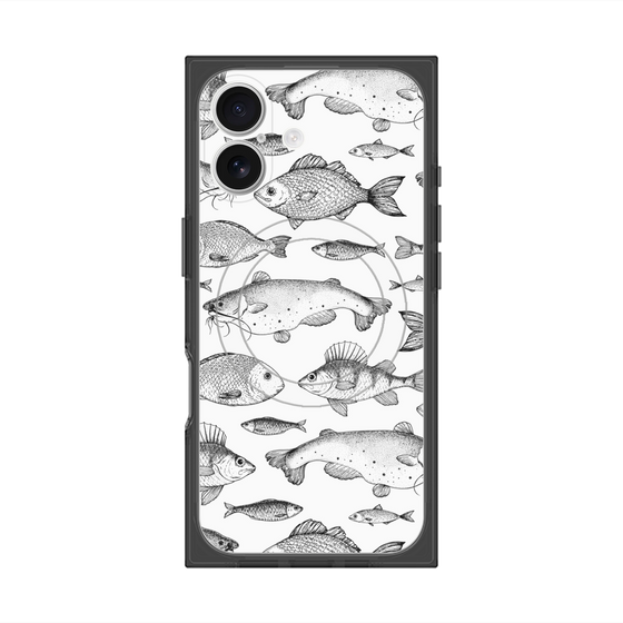 プレミアムスクエアケース with MagSafe［ Coexist No.3 - White ］
