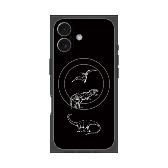 プレミアムスクエアケース with MagSafe［ Dinosaurs No.1 - Black ］