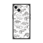 プレミアムスクエアケース with MagSafe［ Dinosaurs No.2 - White ］