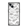 プレミアムスクエアケース with MagSafe［ Dinosaurs No.2 - White ］